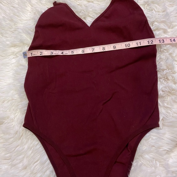 Burgundy V-Neck Top - Picture 6 of 17